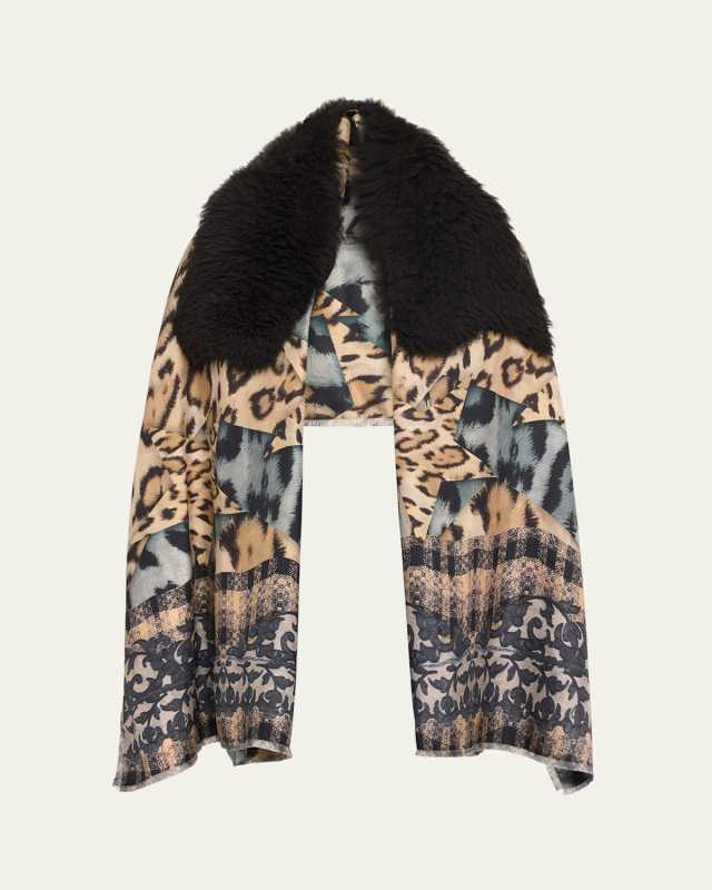 Fancy Shearling Pattern Scarf